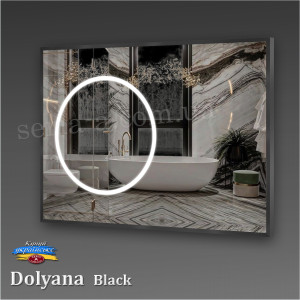 Дзеркало DOLYANA BLACK в алюмінієвій рамі з підсвічуванням LED